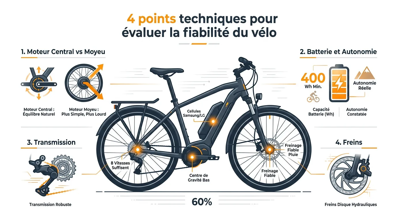 Analyse technique des composants d'un vélo tout chemin électrique